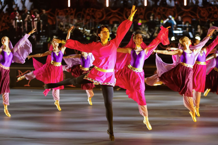 Student dancing at state event