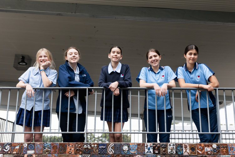 Students standing together