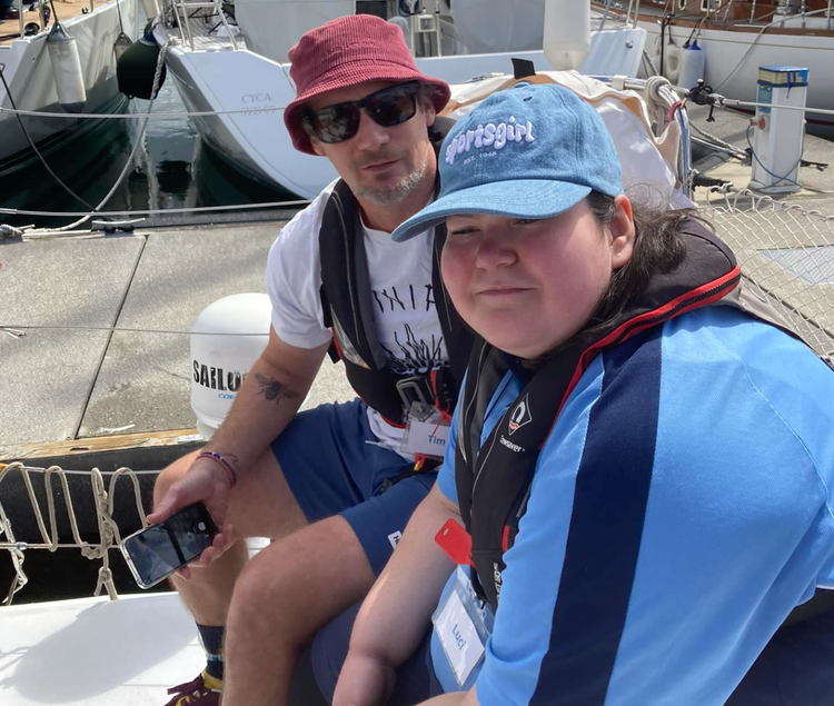 Student and teacher sailing